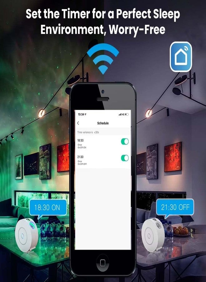 TECPHILE Smart WiFi Galaxy Starlight Projector Night Light with App & Voice Control, Scheduling, Timing, Adjustable Brightness & Speed, Compatible with Alexa & Google Home for Kids, Room Decor - Image 5